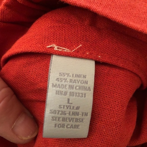 CALI 1850 large red linen look wide slit leg pant wrap effect NWOT - Picture 8 of 16